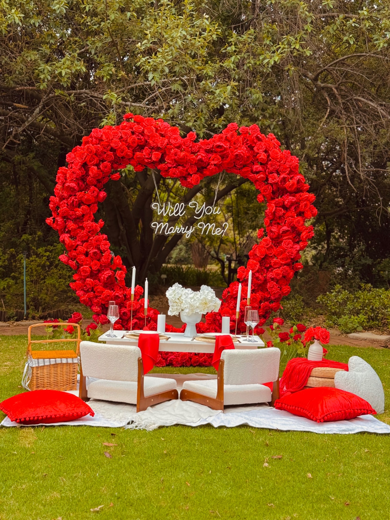 Forever Heart Proposal — rose heart arch