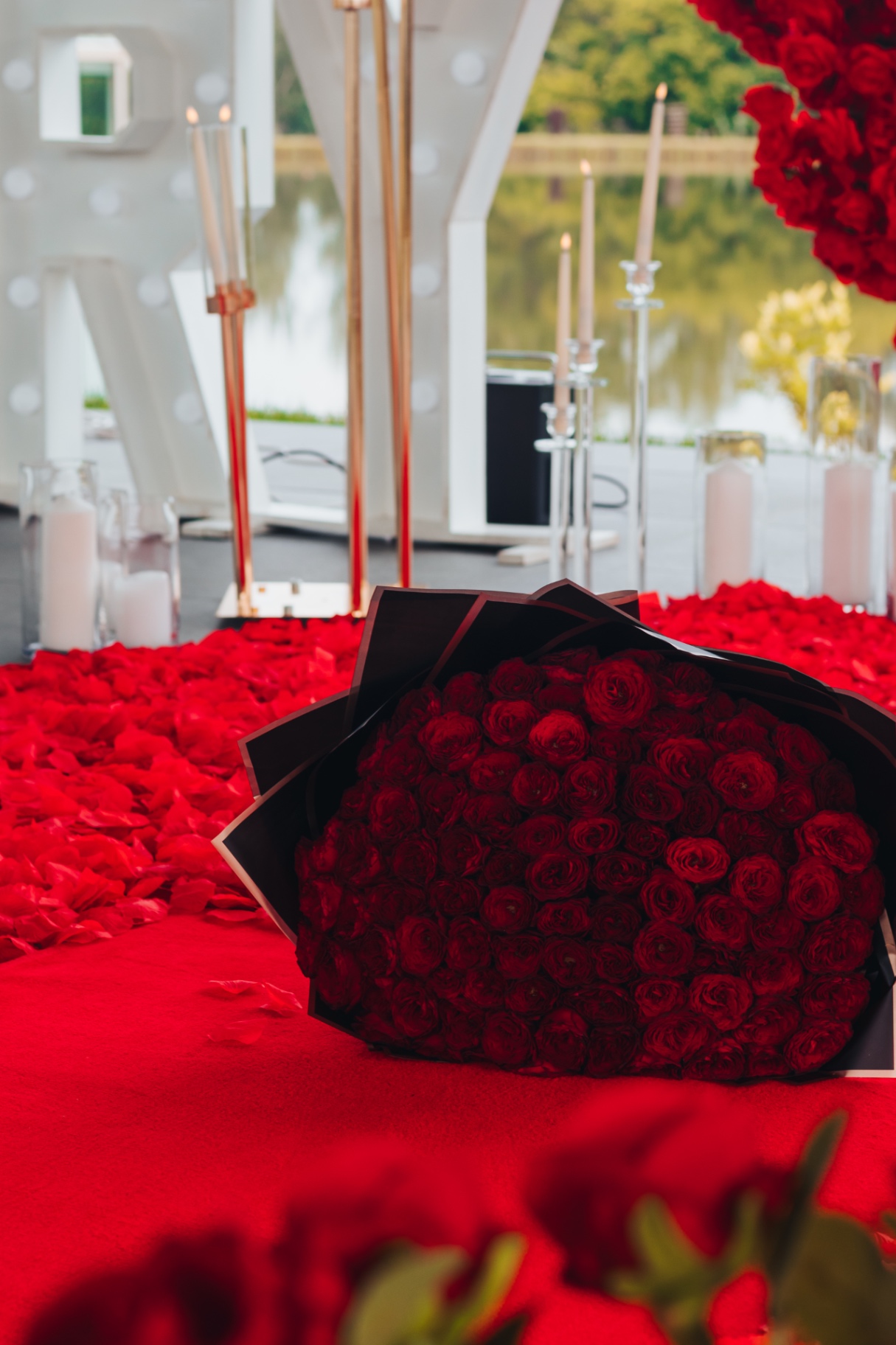 Forever Heart Proposal — red rose bouquet